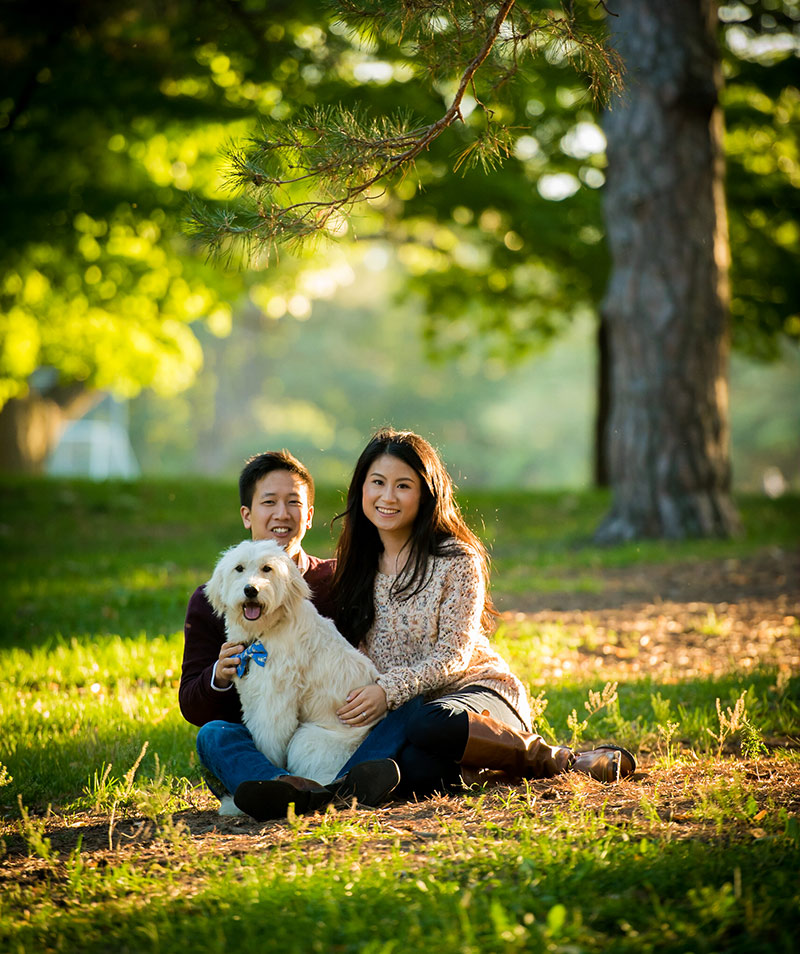 Beautiful engagement photo in a park, Toronto